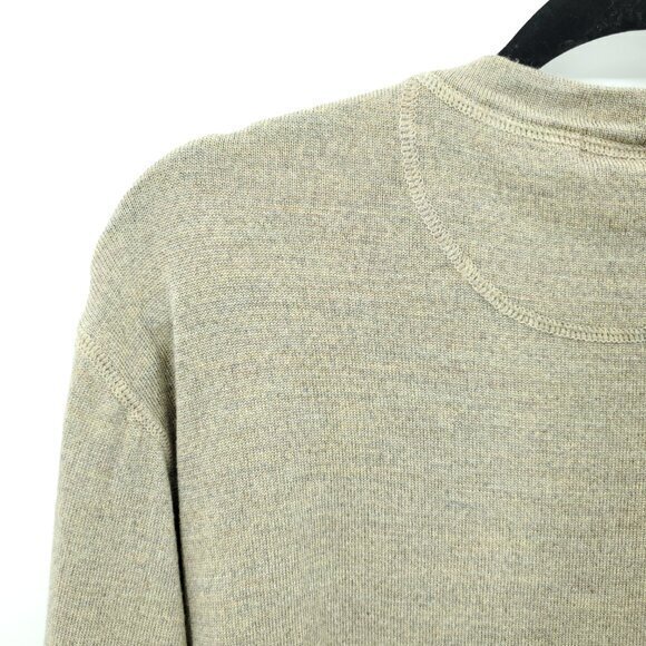 VTG 90s Banana Republic 100% Merino Wool V-Neck Sweater M Tan/Taupe - Picture 11 of 16
